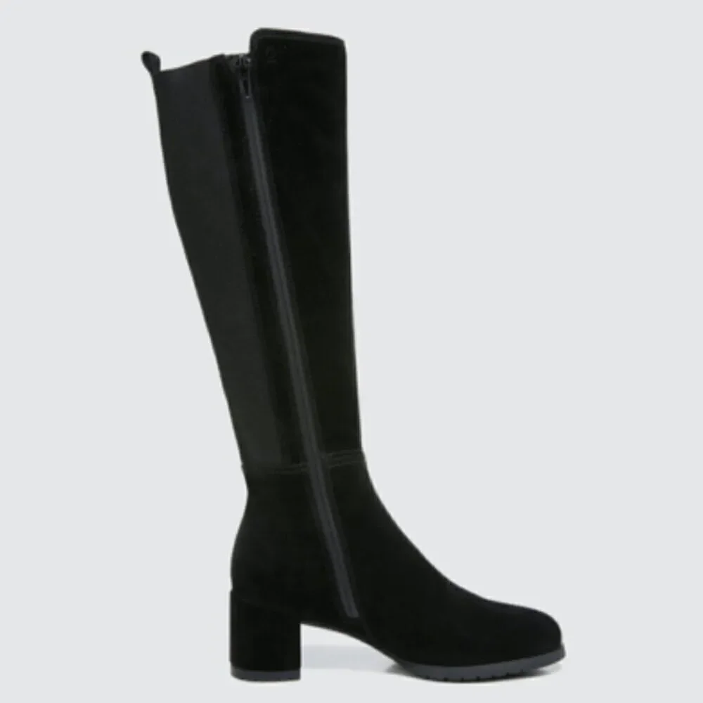 NATURALIZER Brent High Shaft Boots Women's Shoes In Black Suede
